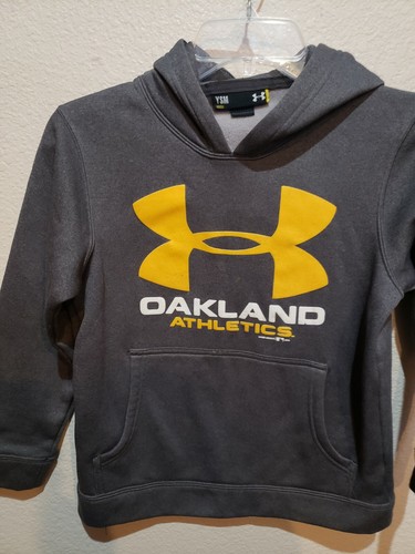 Oakland Athletics A's Polyester Hooded Sweatshirt Hoodie Youth S Under Armour - Picture 2 of 3