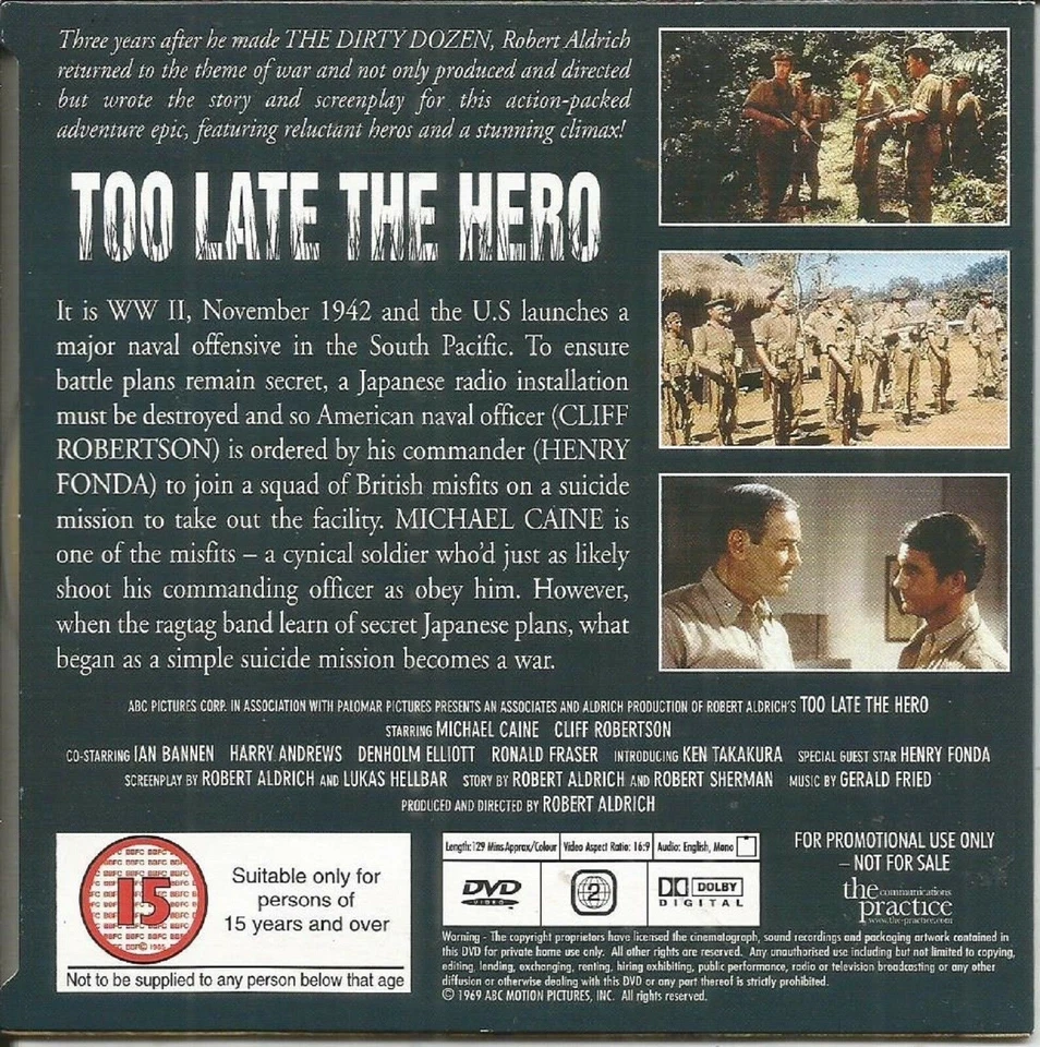 TOO LATE THE HERO -- MAIL ON SUNDAY PROMO DVD - Image 2 of 2