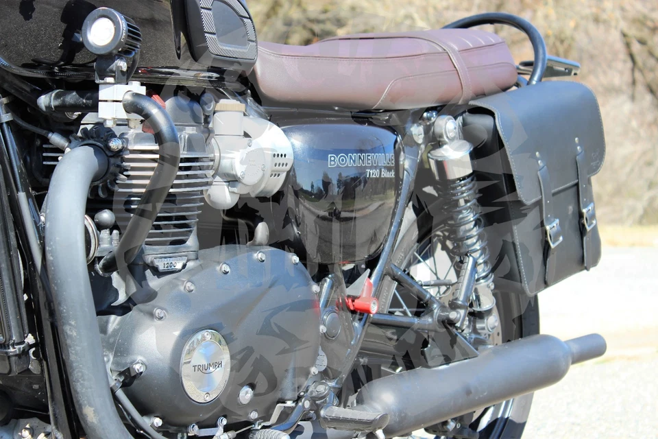 Bolso Solo Triumph Bonneville T100 T120 Lado Izquierdo NEGRO - TL01 MALO&G Personalizado Foto 3 de 3