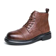 Men's Anti-slip Wearable Ankle Boots Lace Up Versatile Leather Business Shoes