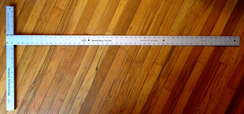 Vintage 48" x 22" MD MACKLANBURG-DUNCAN Made in USA Dry Wall Square Ruler