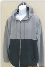 Goodfellow Hoodie Ultra Soft Brushed inside Fleece w pockets FULL ZIP GREEN/GRAY