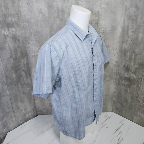 Vintage 90s New Moves Mens XL Lightweight Blue Plaid S/S Button Front Shirt - Picture 5 of 9