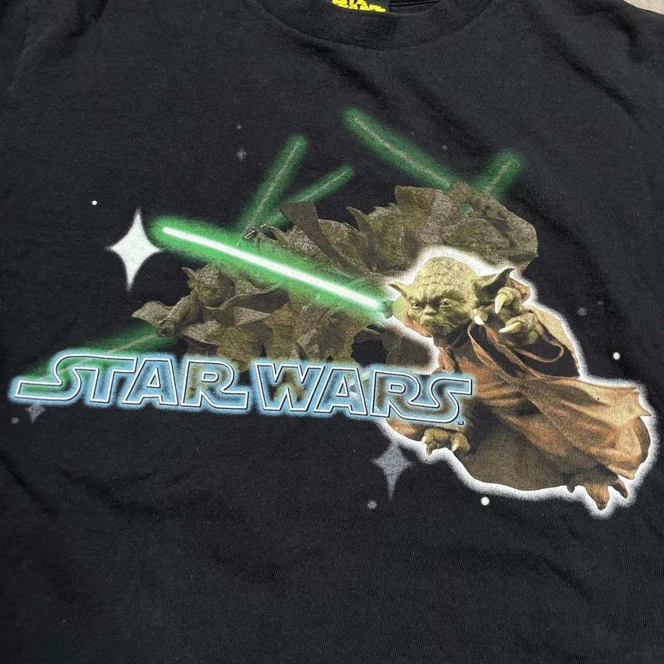 Star Wars Shirt Large Youth Kids 90s 00s Y2K Yoda Disney Theme-Park Movie Tee - Image 3 of 4