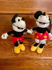 The Disney Store 1930s Minnie AND MICKEY Mouse Bean Bag Plush
