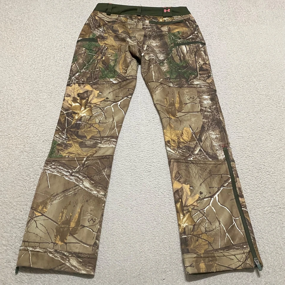 Under Armour Pants Women Sz 6 Realtree Camo Storm Scent Control Hunting Outdoor - Image 2 of 4
