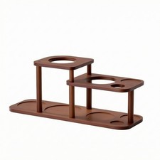 Coffee Machine Stand Polished Finish Coffee Station Organizer Circular Cutouts