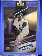 2026 Topps Chrome Black Orlando Hernandez Auto Purple Refractor 39/75 Yankees