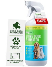 BugMD Enzyme Cleaner Dog Cat Urine Pet Stain Odor Remover Carpet Home Unscented