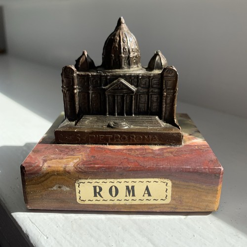 Piedra de ónix miniatura arquitectónica vintage recuerdo ROMA Italia - Imagen 3 de 13