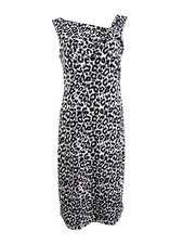 Donna Ricco Women’s Asymmetric Neck Midi Dress