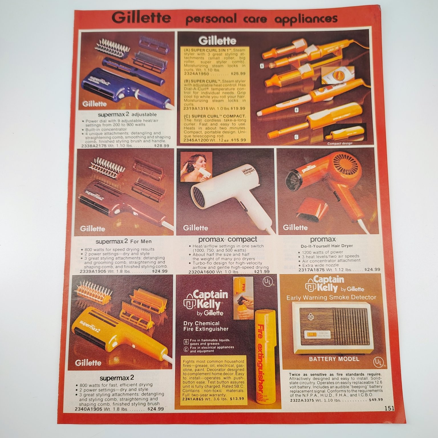 Gillette General Electric Catalog Print Ad Personal Care Appliances 1977 Vintage