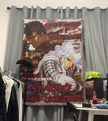 ベルセルク Berserk 表紙　ブランケット カーペット　壁掛け Anime Berserk Woven Tapestry Berserk Guts Blanket Wall Decorative