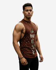 G WEST LOGO ARMY SPLATTRE BROWN TANKS