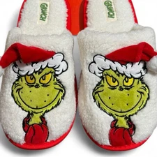 Dr. Seuss How The Grinch Stole Christmas Holiday Slippers Women’s Sz Large 9/10