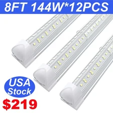 8FT LED Integrated Shop Light Fixture Surface Ceiling Mounted 8 Foot 6500K