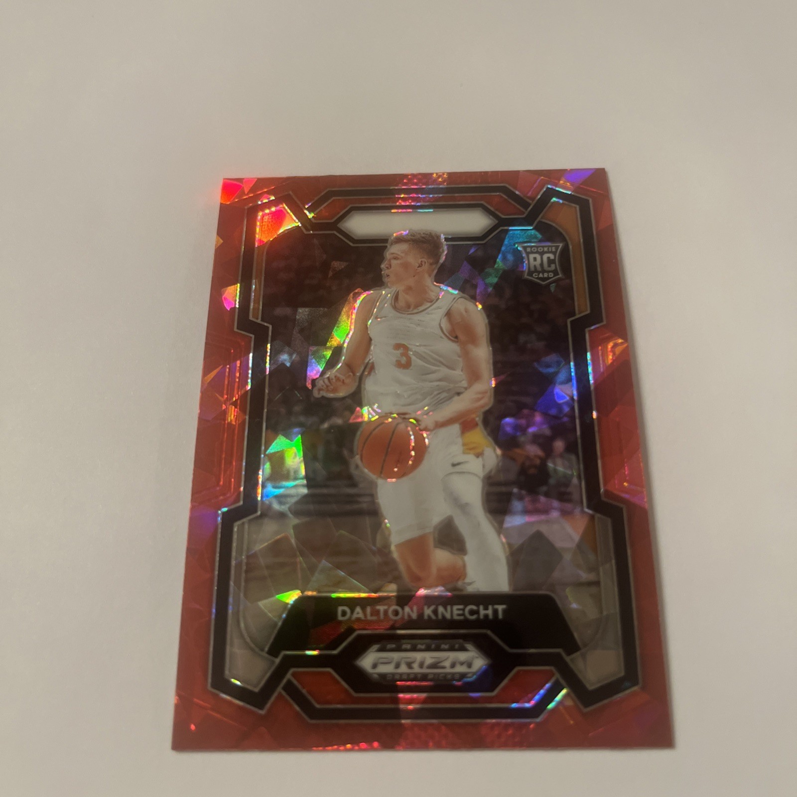 Dalton Knecht 2024 Panini Prizm Draft Picks Red Cracked Ice RC # 50