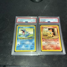 Pokemon Neo Genesis Starters 1st Edition - Cyndaquil #57 + Totodile #81 Psa 9 X2