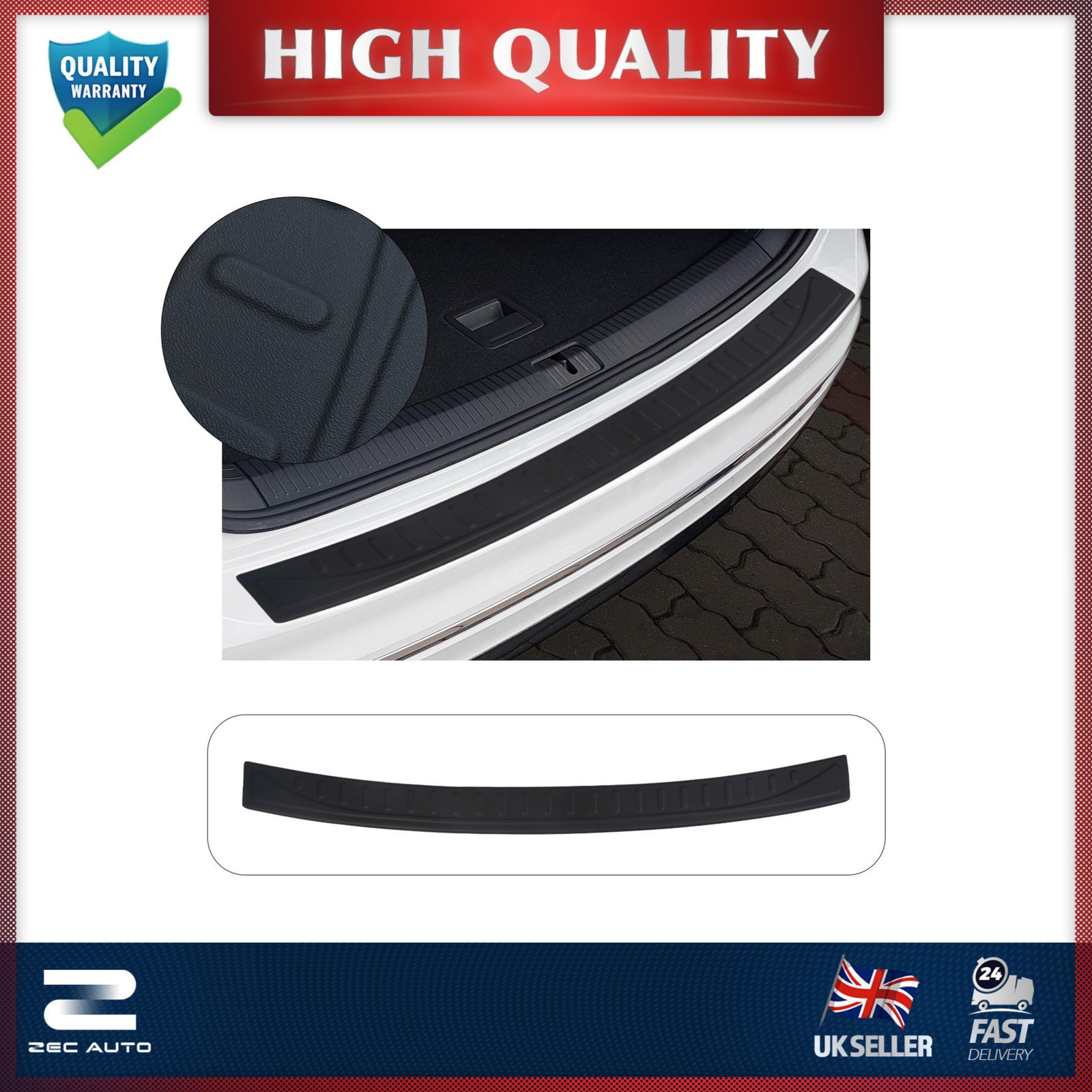 FOR VW TIGUAN MK2 2016-2023 BLACK REAR BUMPER PROTECTOR GUARD SILL COVER ABS