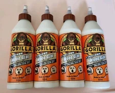 (4) 18oz 532mL BOTTLES OF GORILLA WOOD GLUE  REGULAR STRENGTH DRIES NATURAL