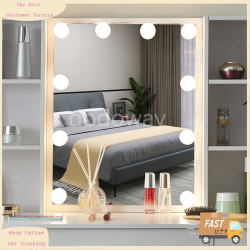 3 Schubladen mit LED Spiegel Schmink Schminktisch Set Schlafzimmer Schminktisch Kommode Hocker - Bild 6 von 10