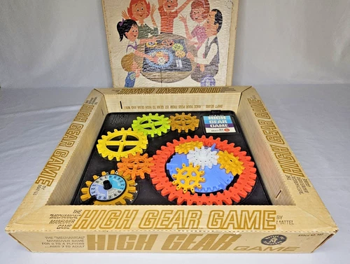 Vintage Mattel 1962 High Gear The Mechanical Maneuver Board Game Complete