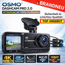 Osmo� Dashcam Pro 2.0 4K Dashcam mit 1080p Heckkamera WiFi Weitwinkel Nachtsicht