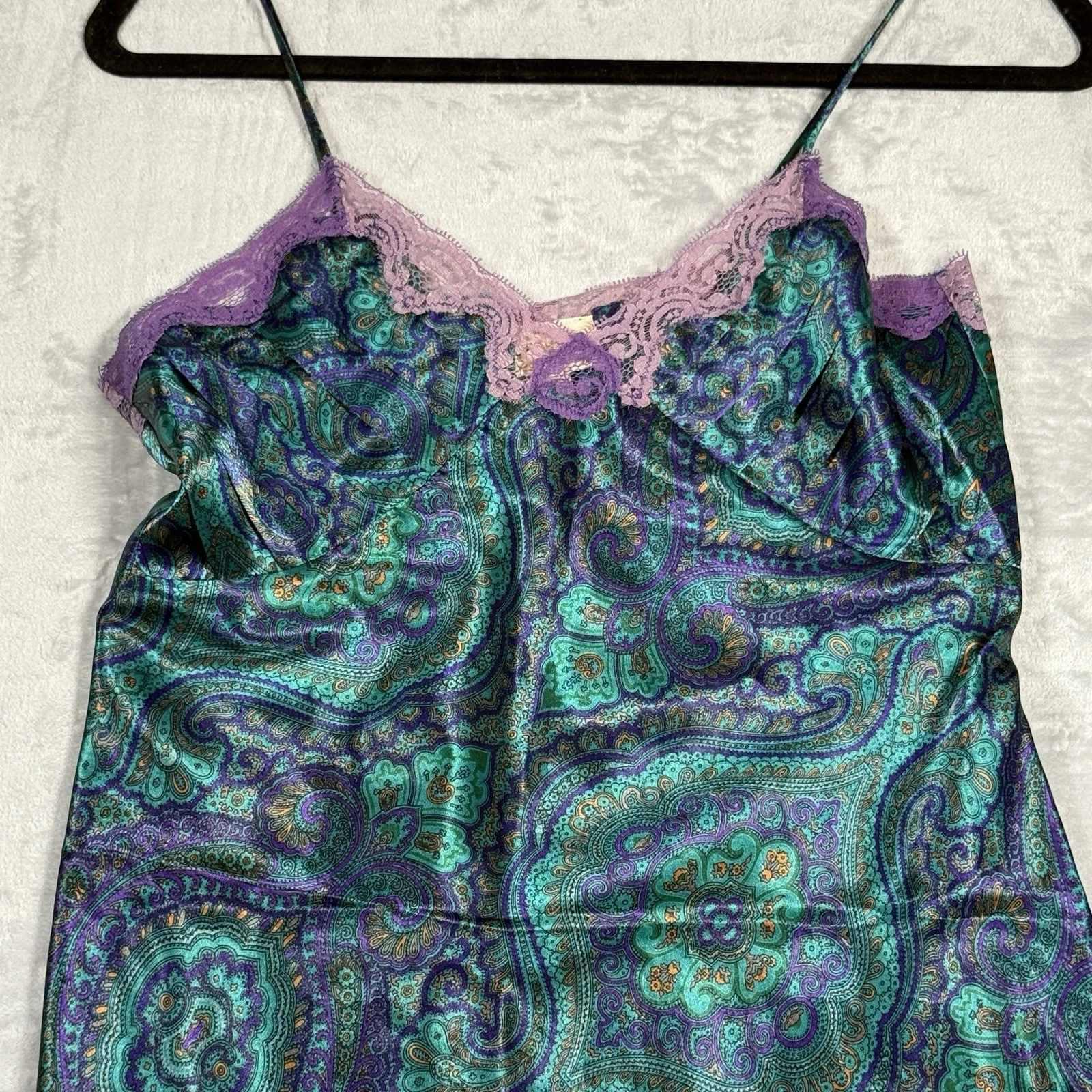 UNDERCOVER Abito slip vintage Victoria's Secret etichetta oro raso lingerie babydoll taglia P S