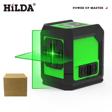 Hilda Laser Level 2-Line Green Laser Instrument with Magnet Wall Level Portable 