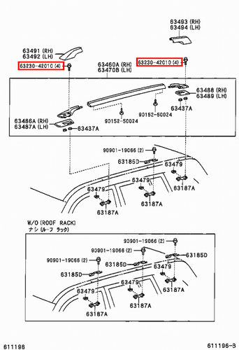 Genuine Prado GRJ150 GRJ125 GRJ121 GRJ120 GDJ155 GDJ151 Roof Rack Rail Bolt - Bild 4 von 20