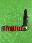 Vintage OLCUT Candy Stripe Large Coke Bottle Pocket Knife Early To Mid 1900’s