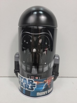 Star Wars Darth Vader Tin Money Coin Bank Savings Tin Box Co 7'' Tall New Baggie