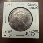 1991 1 oz Silver American Eagle - Rainbow Toning - BU