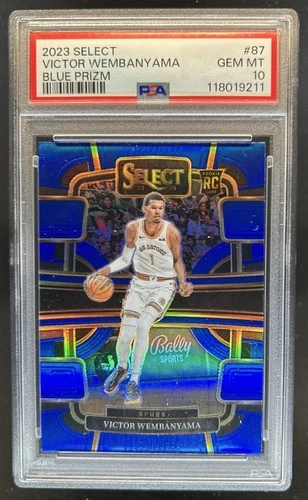 2023-24 Panini Select Victor Wembanyama RC Blue Prizm Concourse #87 Spurs PSA 10