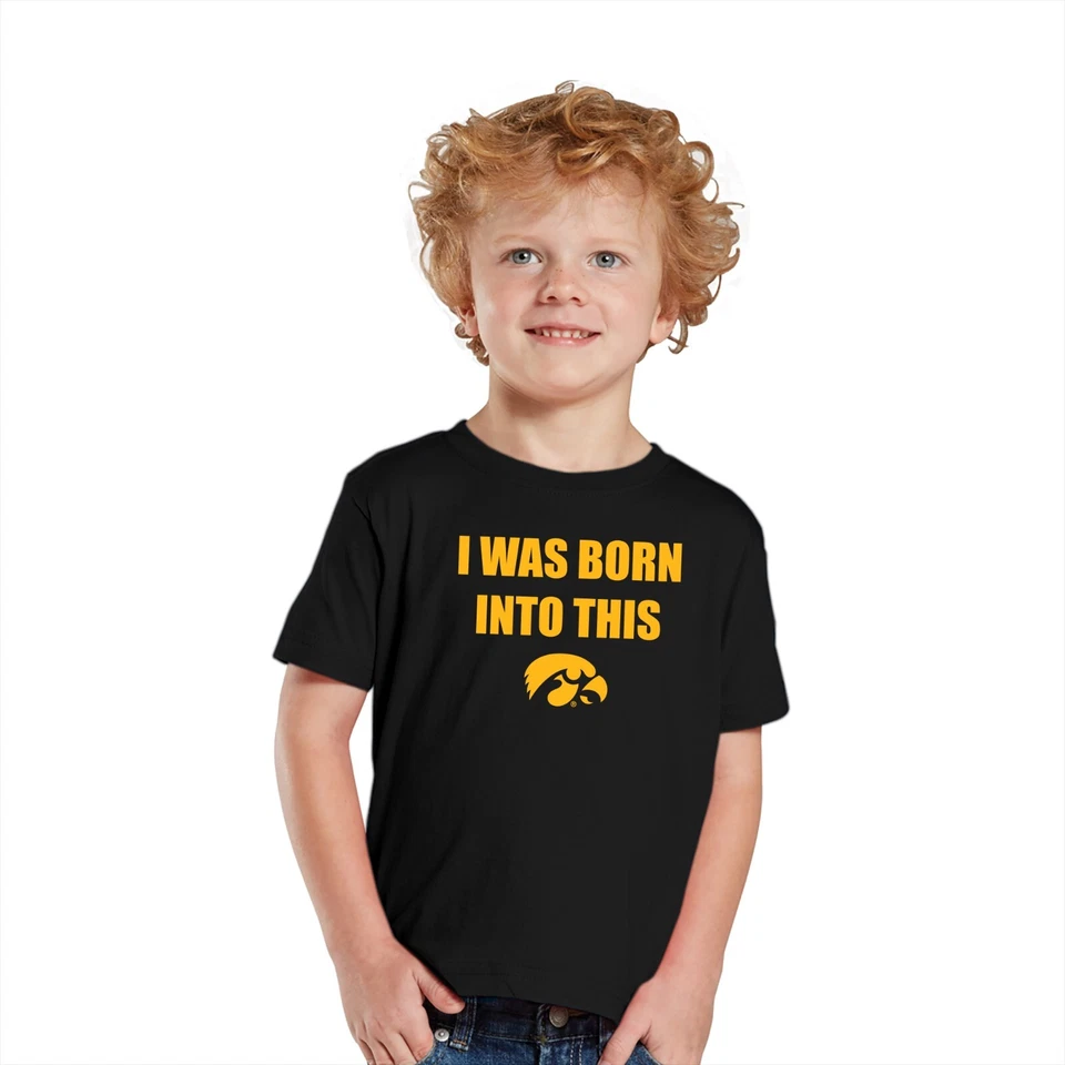 Iowa Hawkeyes Born Into This  Toddler T Shirt - Black - Image 3 of 4