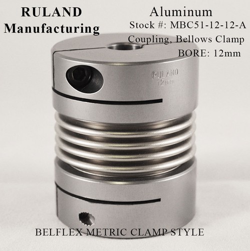 Ruland Manufacturing MBC51-12-12-A Aluminum Bellows Coupling Clamp Bore 12mm NEW - Picture 2 of 6