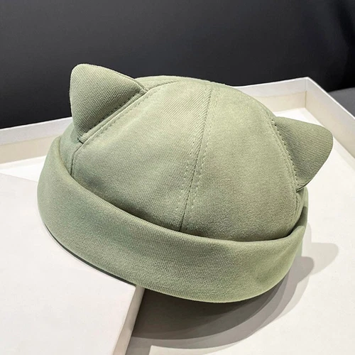 Damen Mädchen süße Katzenohren Beanie Mütze verstellbar Rollrand Baskenmütze Freizeitmütze - Bild 18 von 28