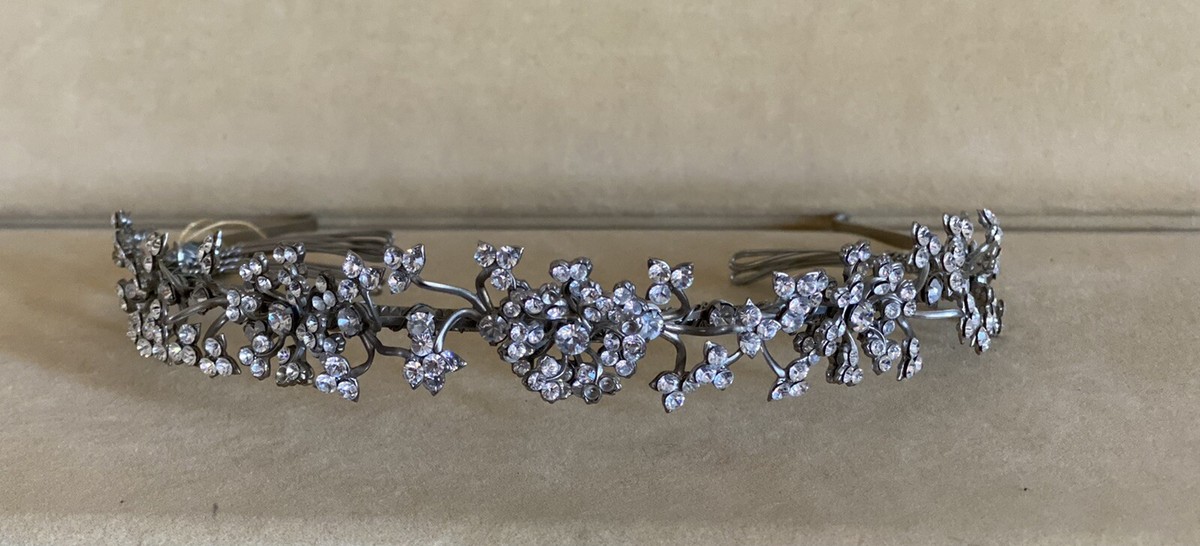 Paris By Debra Moreland Rhinestone Floral Headpiece Tiara 