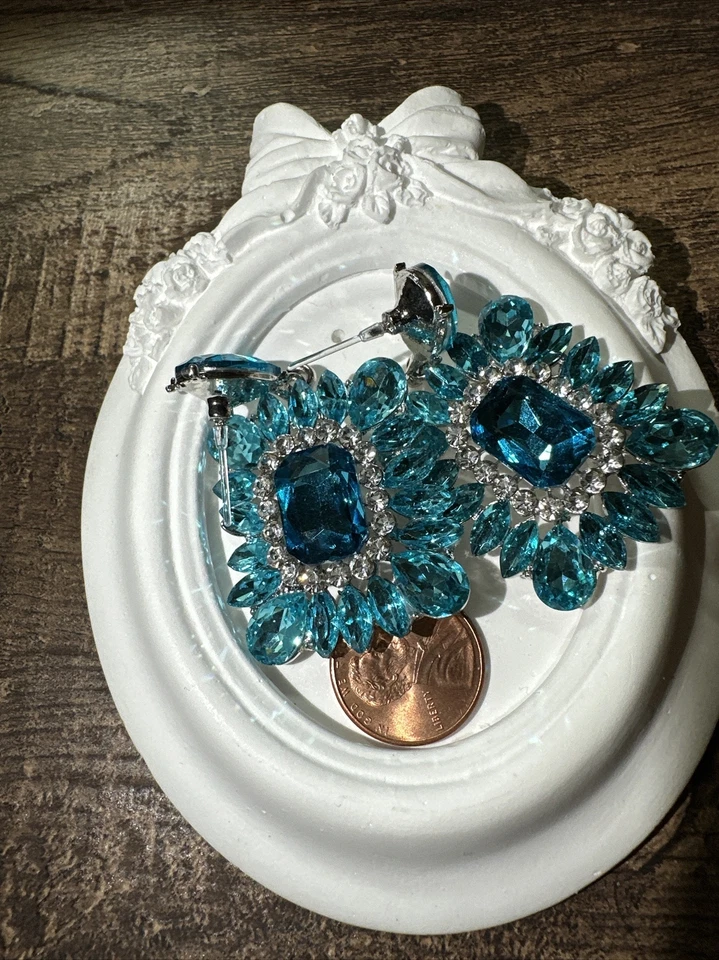 Postes de plástico para orejas muy sensibles circonita cúbica cristal pendientes multicolores Foto 4 de 4