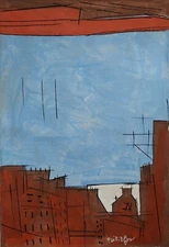 Lyonel Feininger Signed Bauhaus Oil Painting on Canvas - German Modern Art