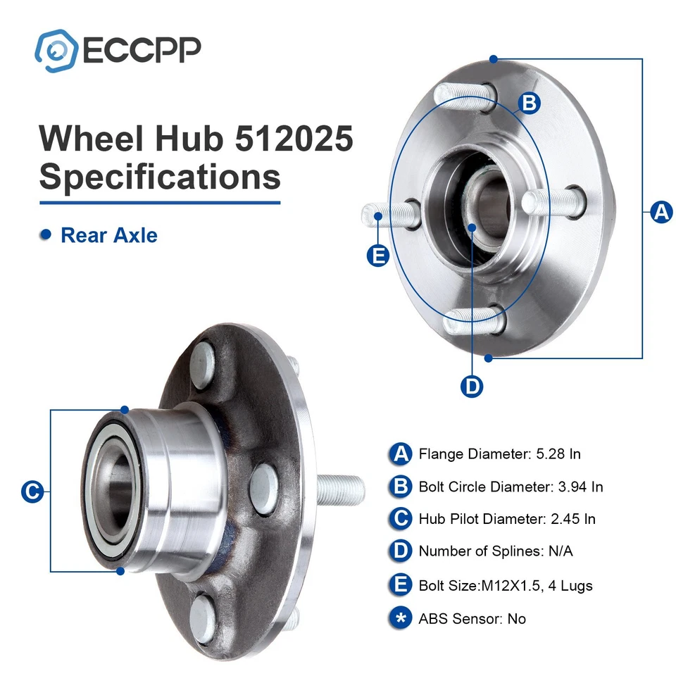 2Pc Wheel Hub Bearings Assembly Rear For Nissan Sentra 1991-1999 200SX 1995-1998 - Image 2 of 4
