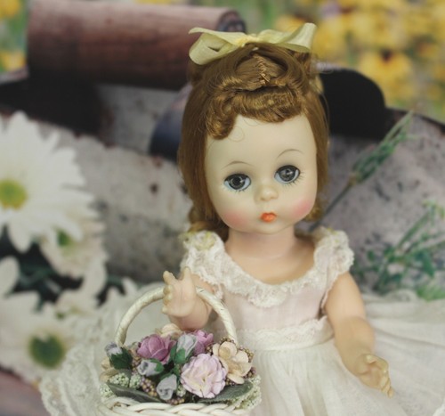 Madame Alexander kins Doll Vintage 1957 w/Flower Basket