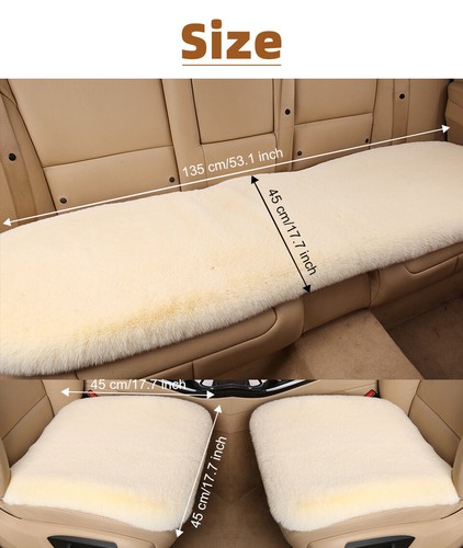 Faux Sheepskin Car Seat Covers Warm Front Seat Bottom Cushions for Jeep Cherokee - Picture 16 of 22