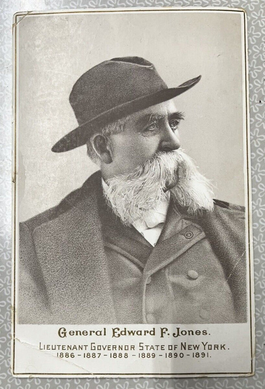 VINTAGE PHOTO PORTRAIT GEN. EDWARD F JONES LIEUT GOV STATE OF NEW YORK 1886-1891