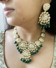 Kundan Necklace Set Indian Traditional Ethnic Premium Bridal Wedding Jewelry