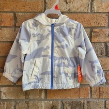 Wonder Nation Baby  Toddler Boys Camo Windbreaker Jacket Hooded Gray Size 2T