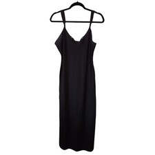 Vtg Vanity Fair 80's Slip Dress Sz 36 32"/44 Long Lace Whimseygoth Grunge Goth