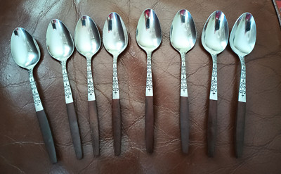 INTERPUR INR2 STAINLESS TEASPOONS LOT 8 PC