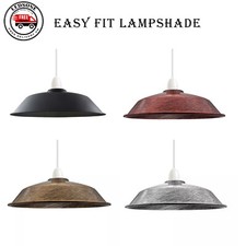 Ceiling Lamp shade Easy Fit Metal Pendant Light LED Retro Bowl Lamp Shades UK