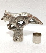 Vintage Chrome Finish Tiger Design Head Handle For Walking Stick Decor item